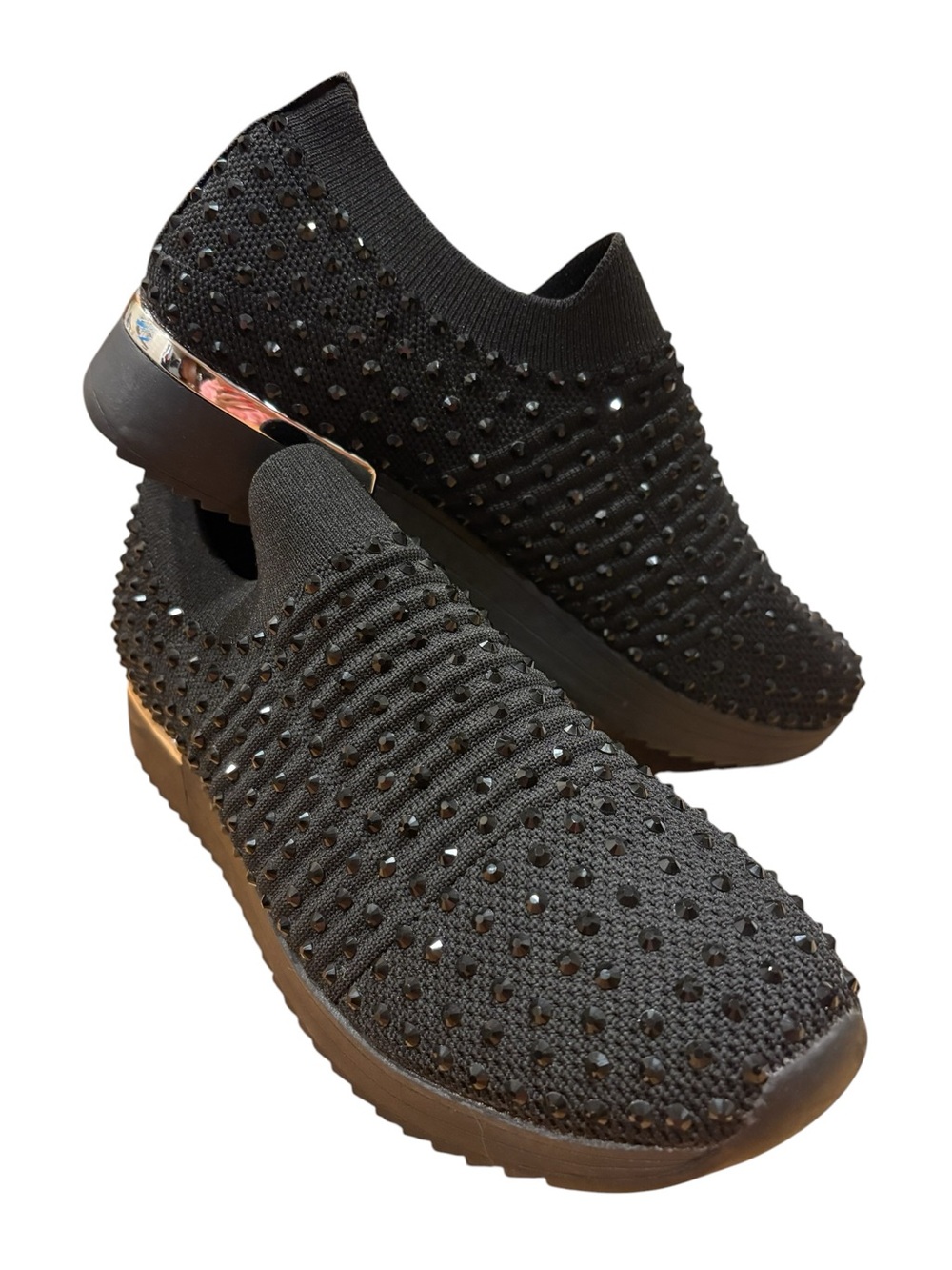 Kenneth Cole Reaction Women's Cameron Jewel Jogger slip-on sneakers in black 8.5